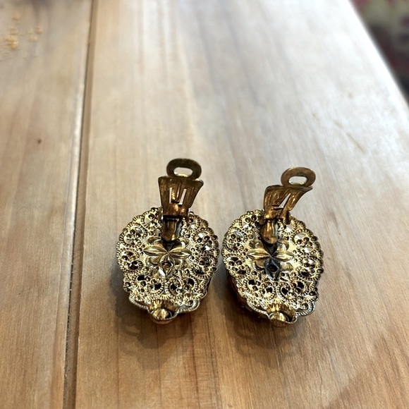 Vintage West Germany Necklace & Earrings Set. Stamped. Porcelain.  Floral Cameo - Picture 7 of 12